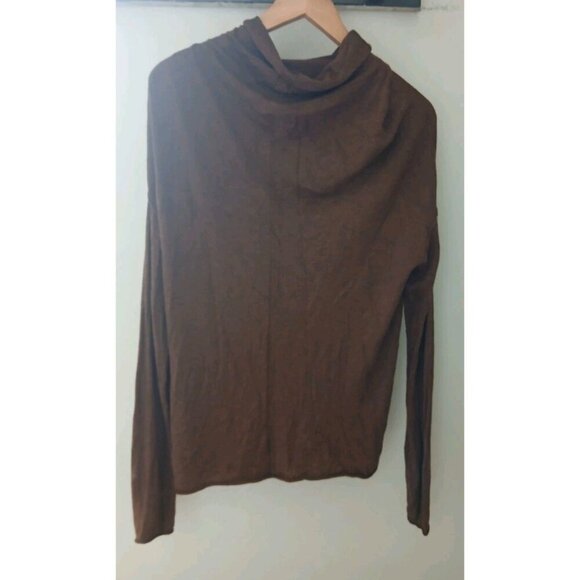 Line The Label Cowl Neck Cashmere Blend Sweater Size Medium Brown Cowl Neck - Picture 7 of 9